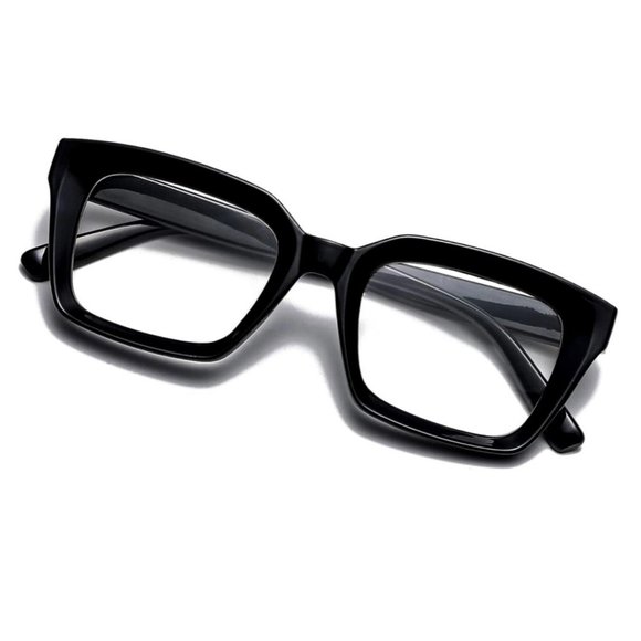 Women Men Thick Chunky Square Frame Retro Clear Lens Classic Eye Glasses - Picture 3 of 9